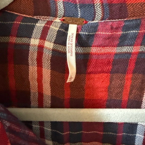 Red and Blue Plaid Button-Up Shirt - Picture 3 of 5